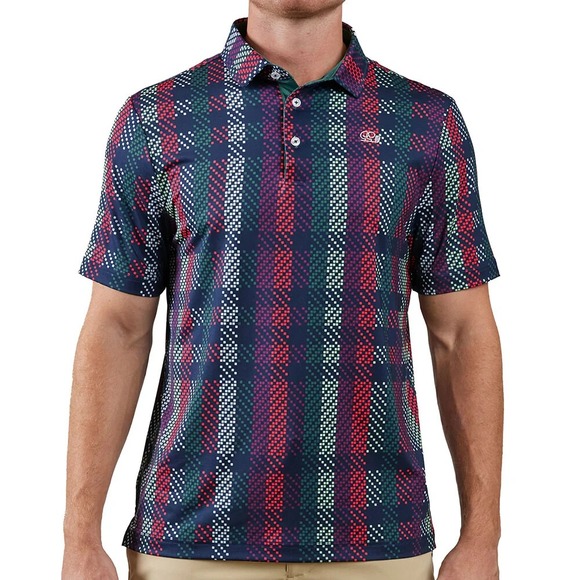 NEW Good‎ Good Golf Shirt Mens L Par Plaid Polo Logo MSRP $75